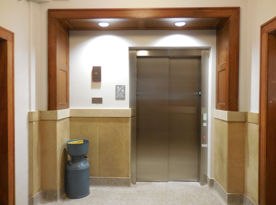 The first floor elevator entrance