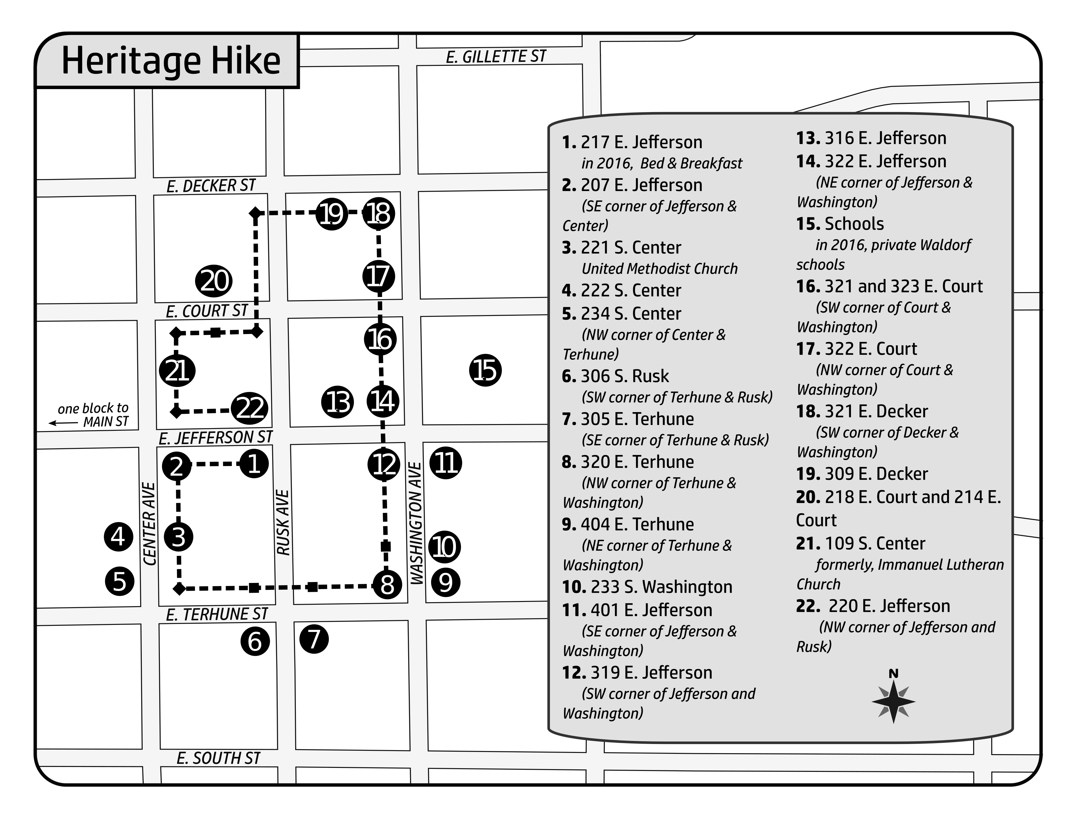 Heritage Hike map